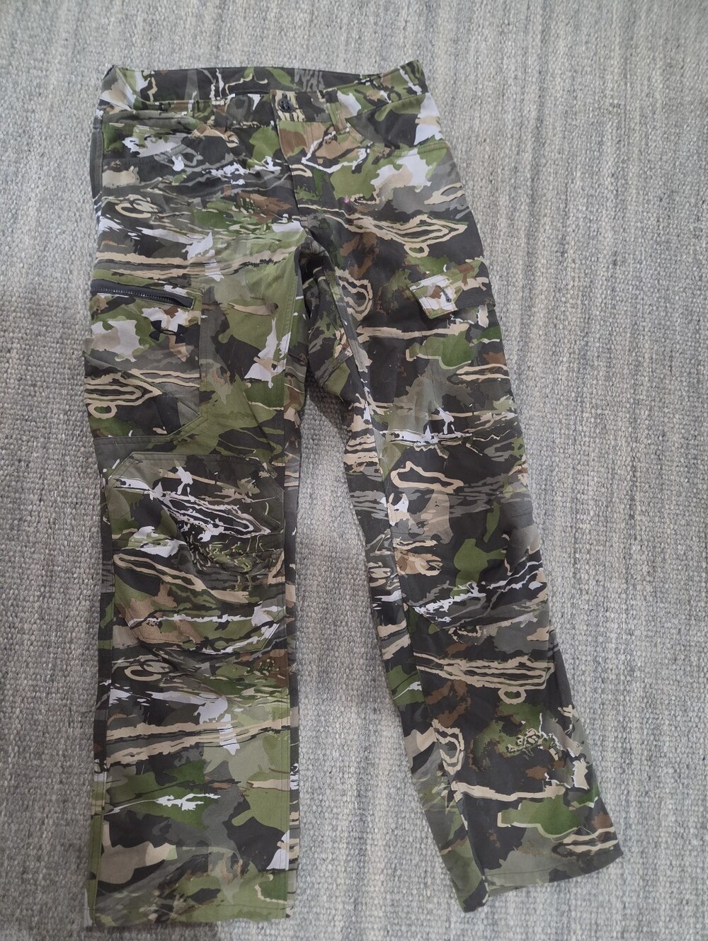 Mens Under Armour Camouflage Cargo Pants - Green Camo